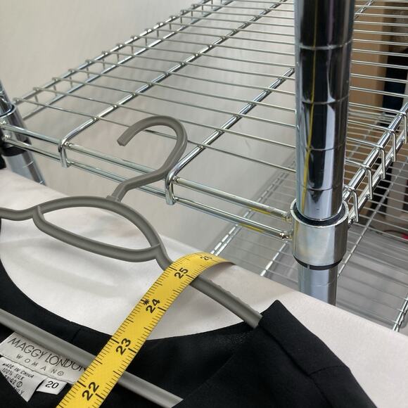 Maggy London Women's Black Silk Chiffon Blouse Size 20 Minimalist Lagenlook - Picture 3 of 9